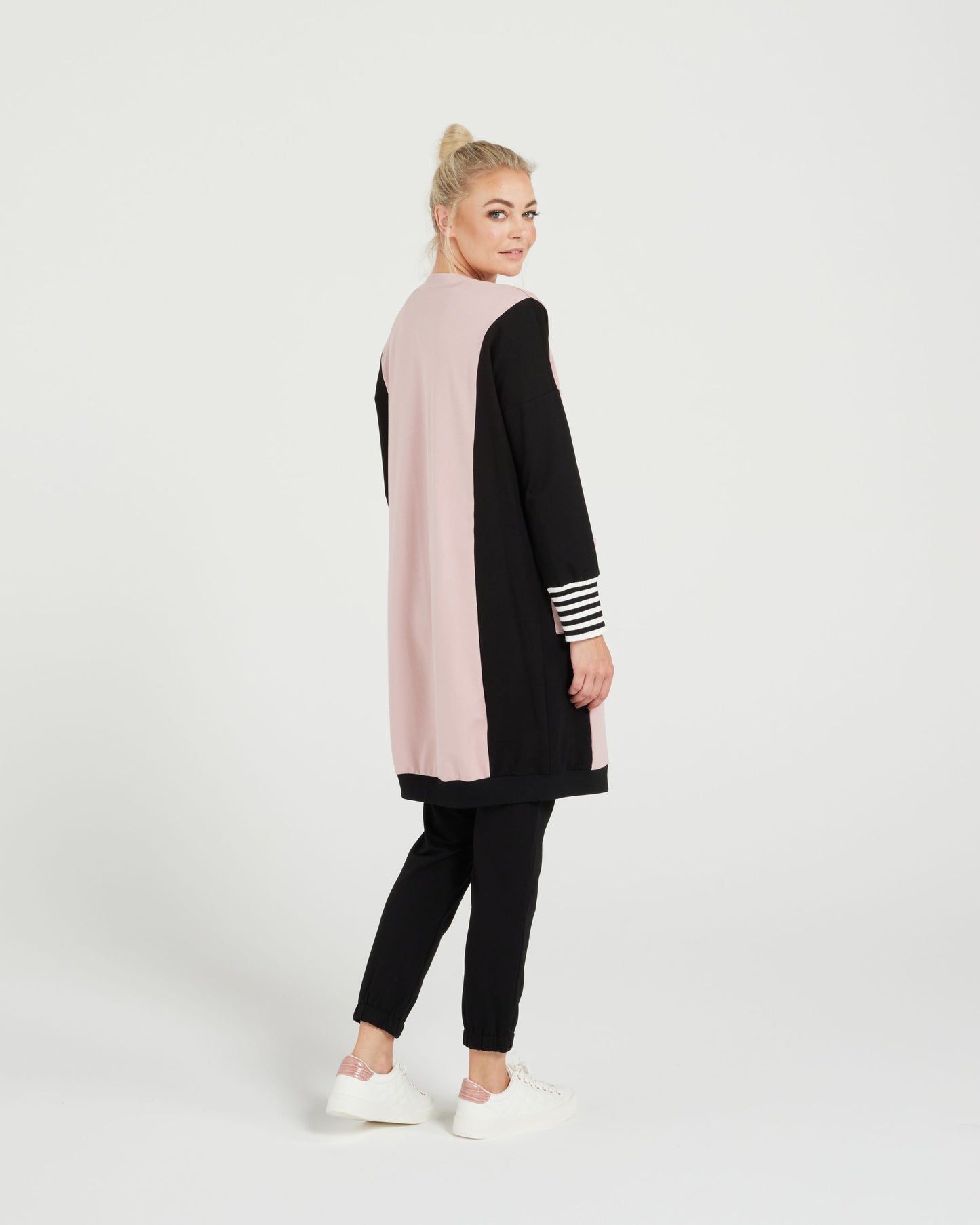 Theory Cardi - Dusky Pink/Black