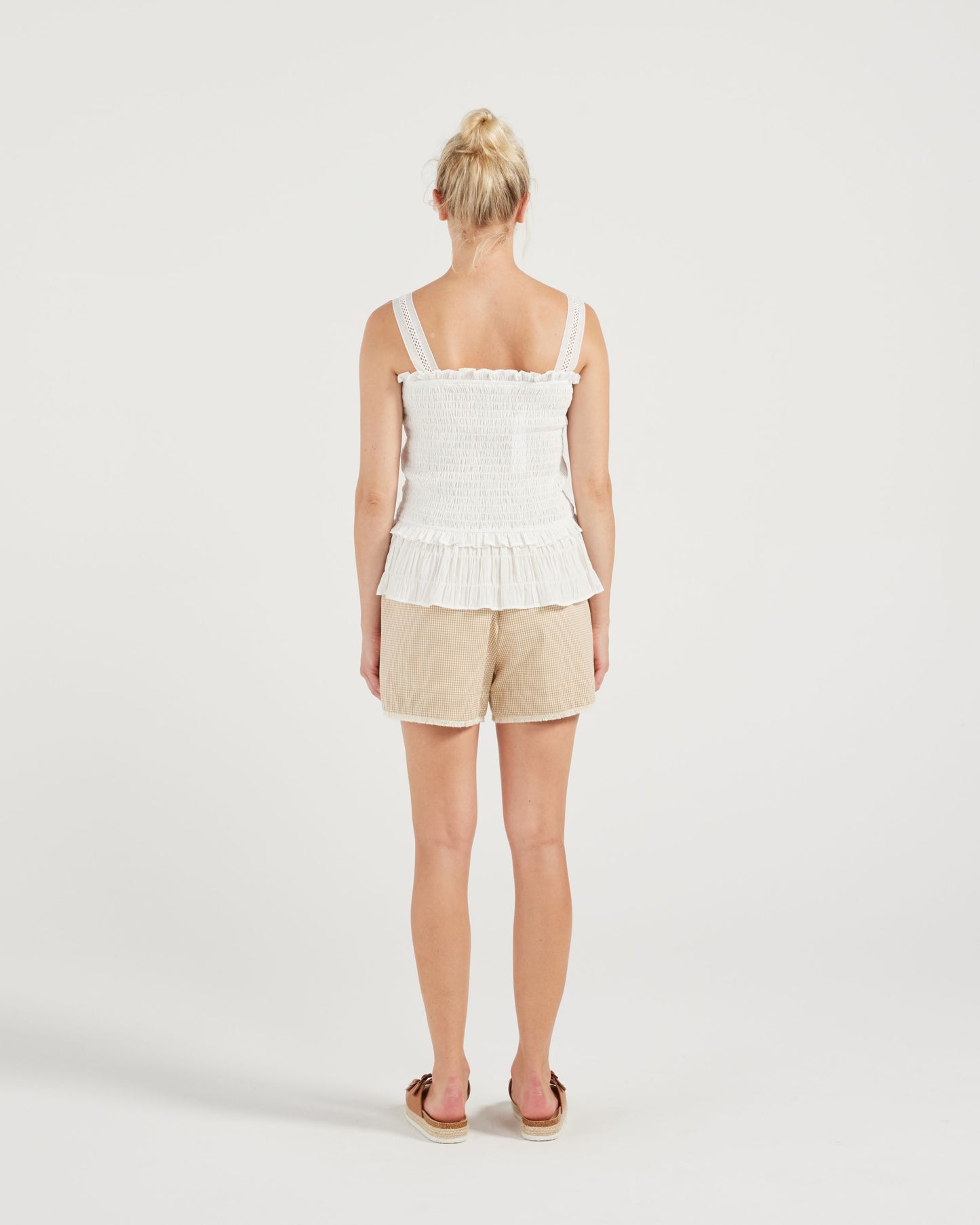 Layla Shorts (biscotti gingham)