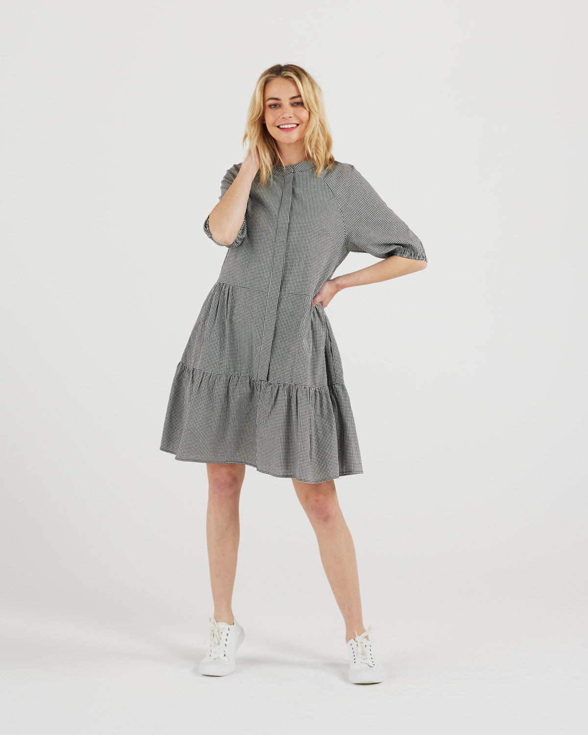 April Dress (black gingham)