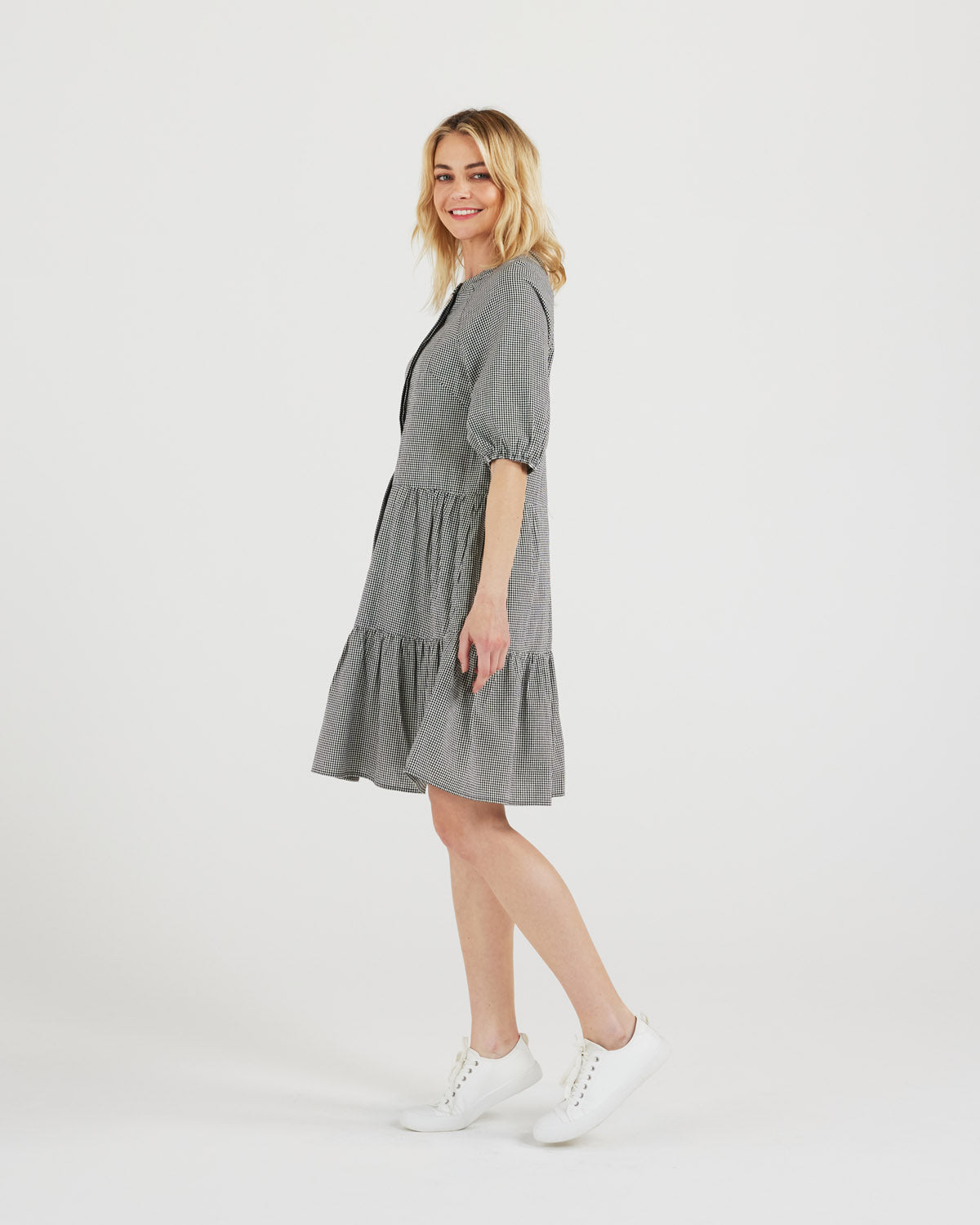 April Dress (black gingham)