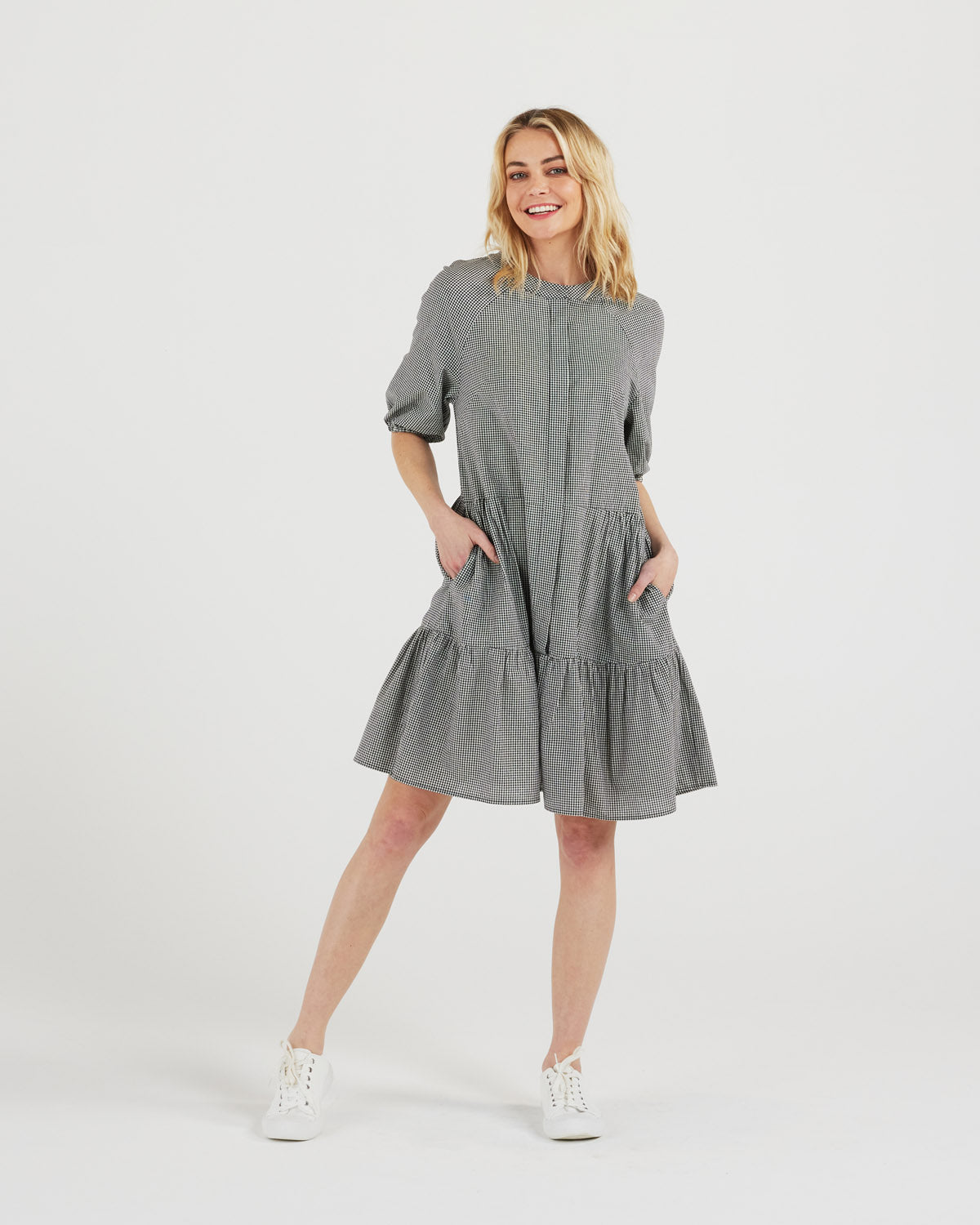 April Dress (black gingham)