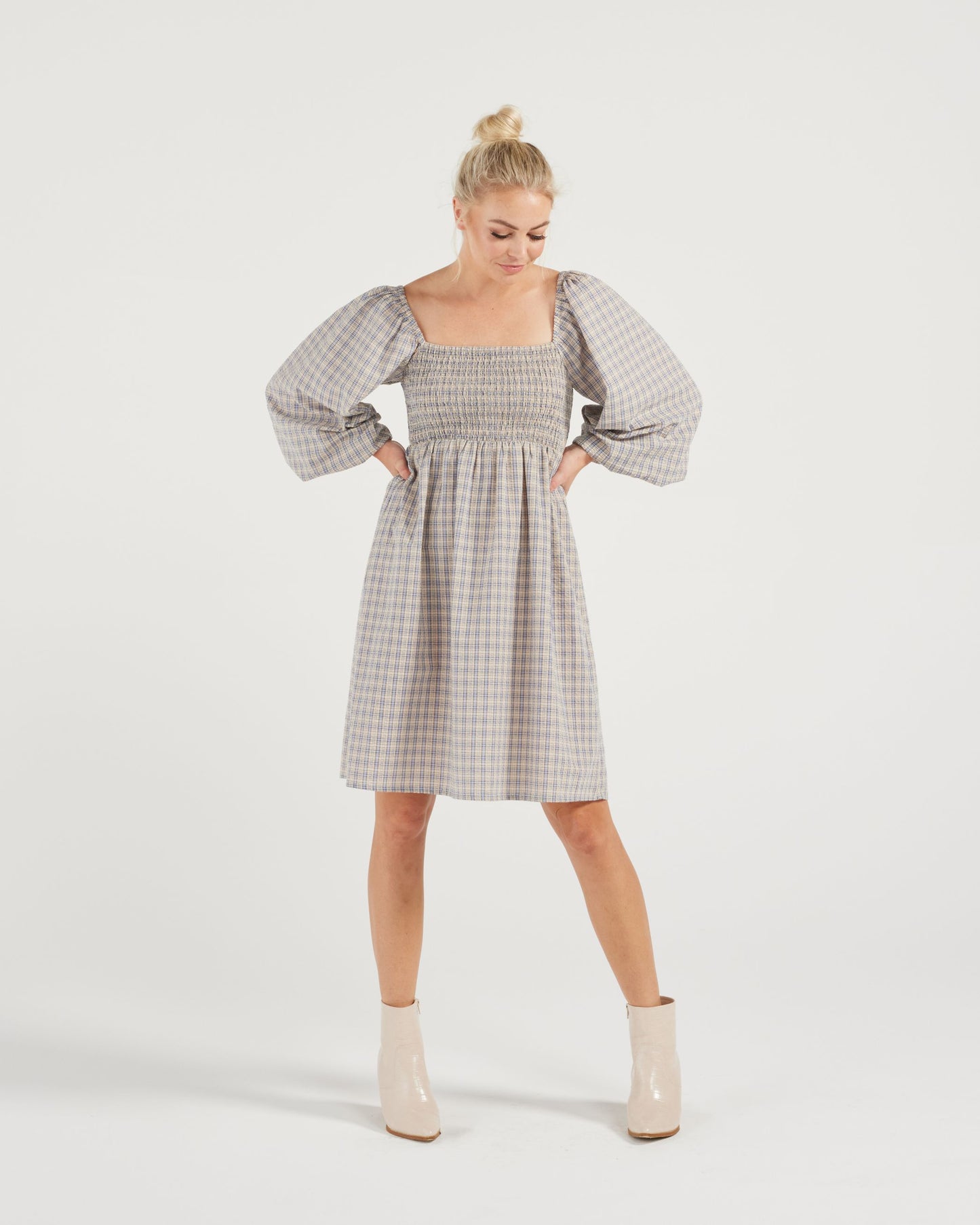 Betty Dress (blue plaid)