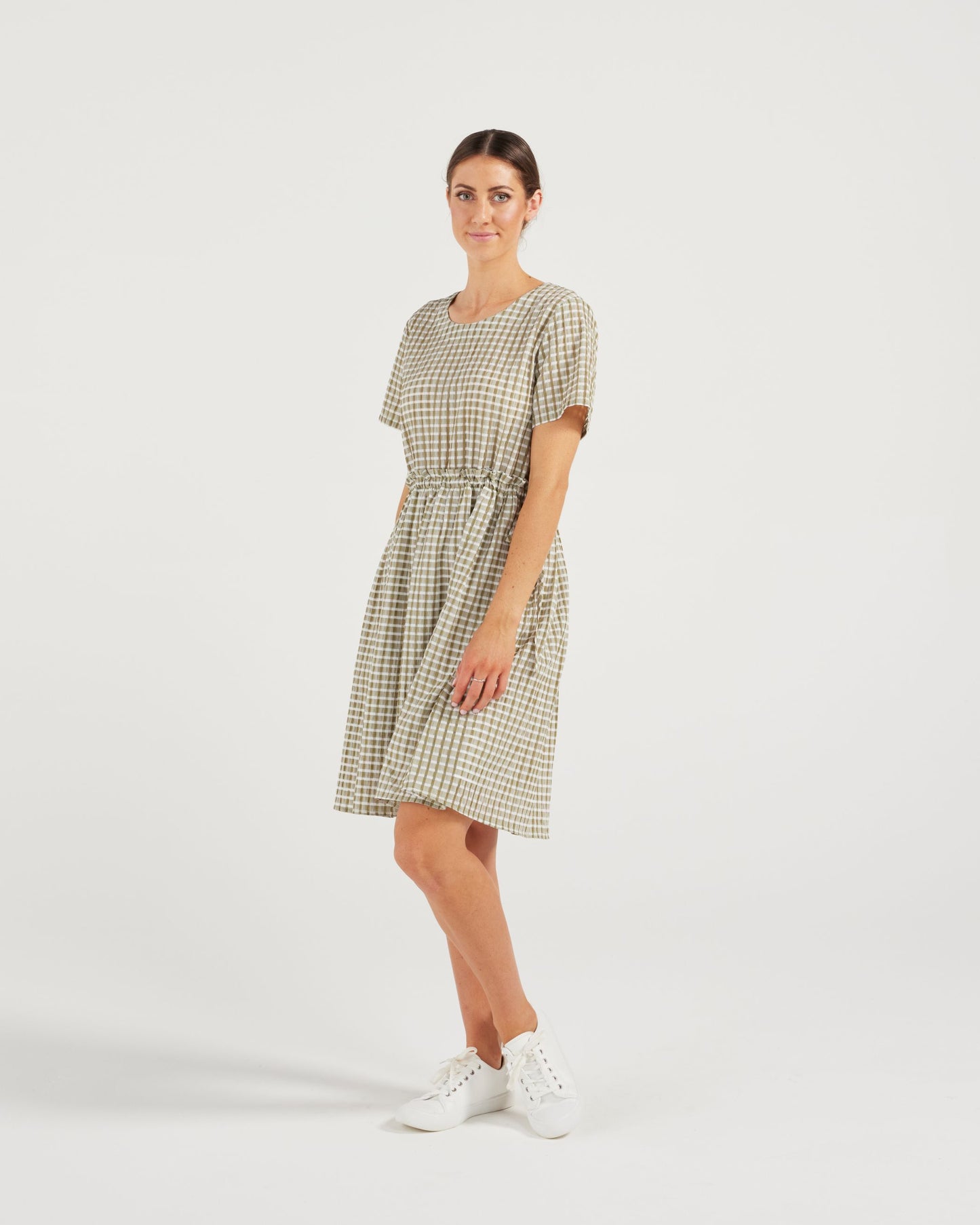 Taylor Dress (olive/white)