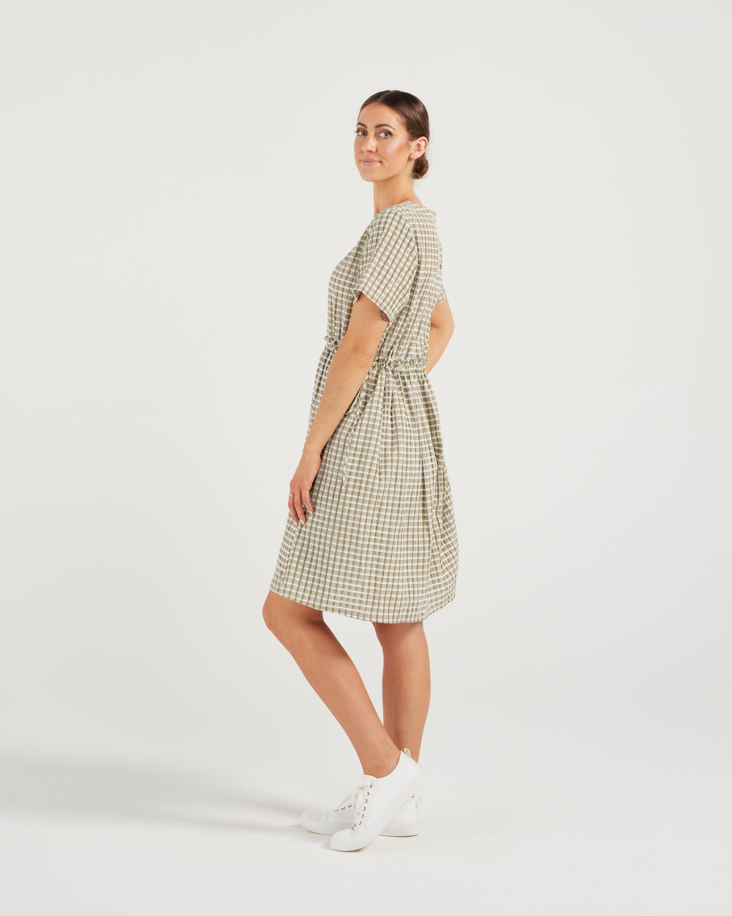 Taylor Dress (olive/white)