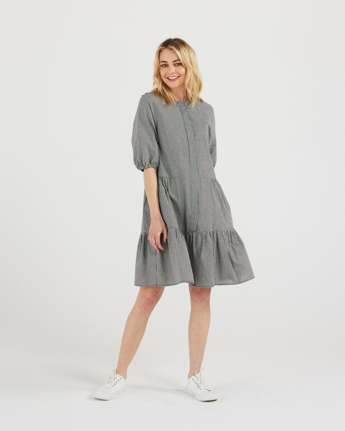 April Dress (black gingham)