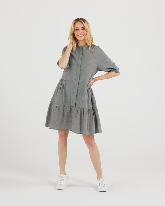 April Dress (black gingham)