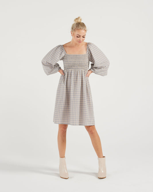 Betty Dress (blue plaid)
